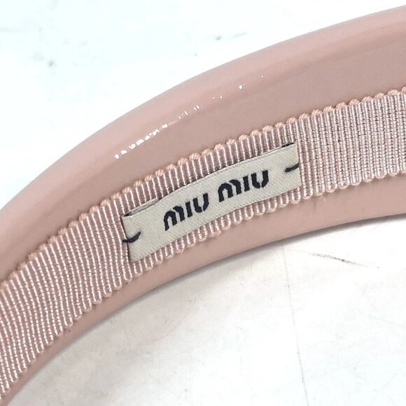 MIUMIU 5IH025 logo Hair band head band Katyusha enamel pink - Picture 11 of 16